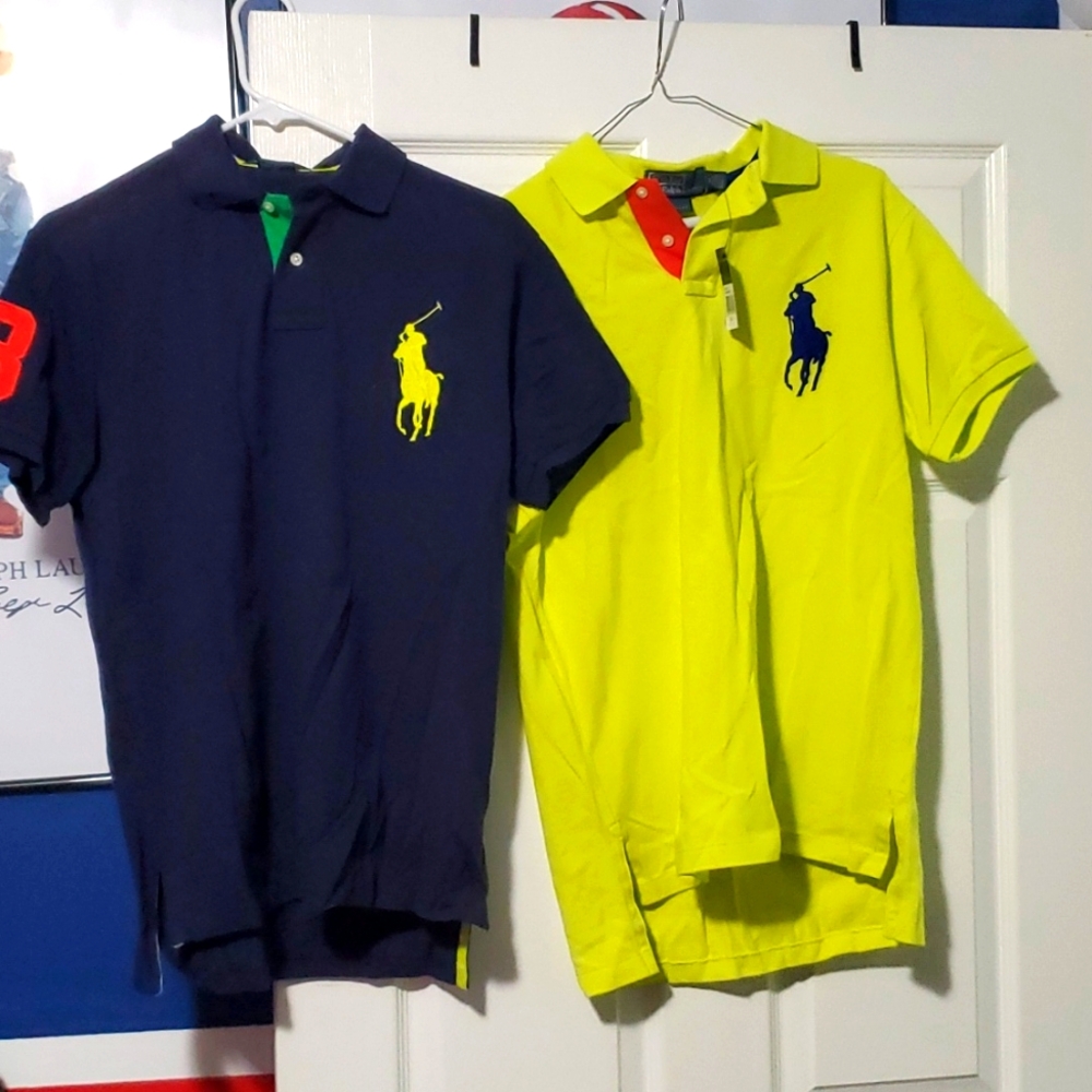 Polo Ralph Lauren 2 rugby polo shirts bundle Sz Medium